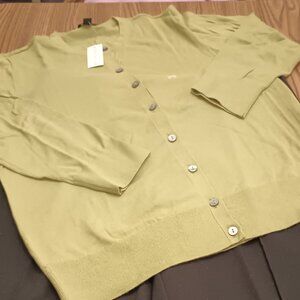 Ann Taylor Size XL Yellow Green Cardigan Sweater (NWT)